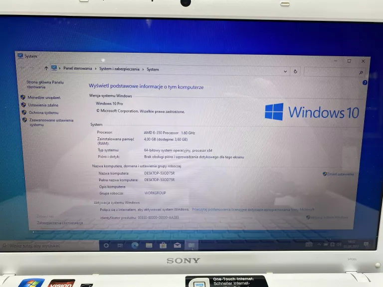 LAPTOP SONY VIVO PCG-71C11M AMD E-350 4GB/1TB