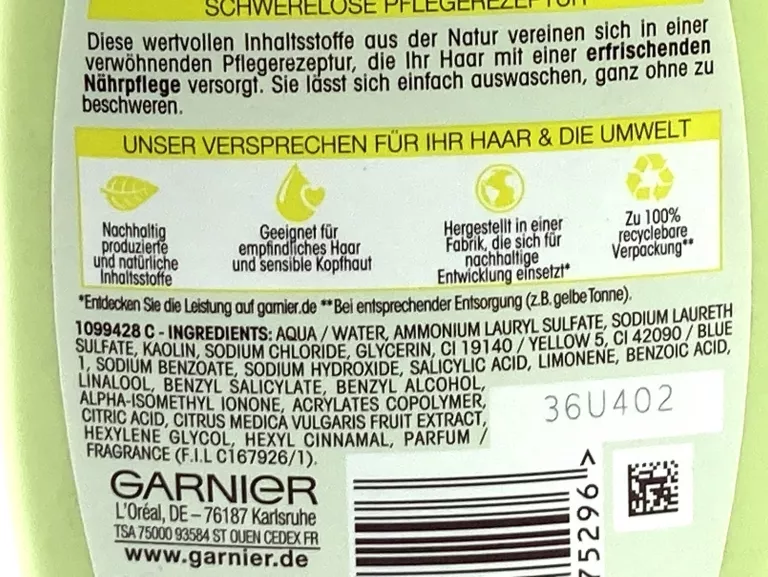 GARNIER WAHRE SCHATZE SZAMPON OCZYSZCZAJĄCY GLINK