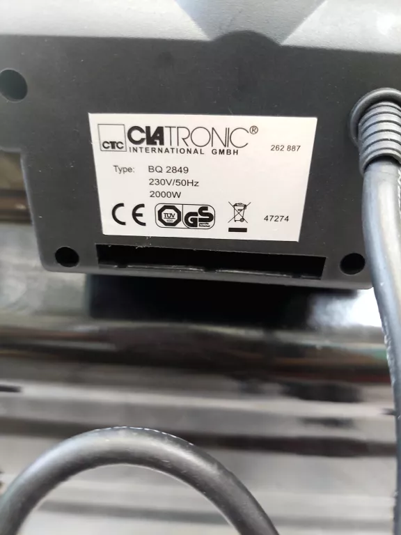 TRADYCYJNY GRILL ELEKTRYCZNY CLATRONIC BQ 2977