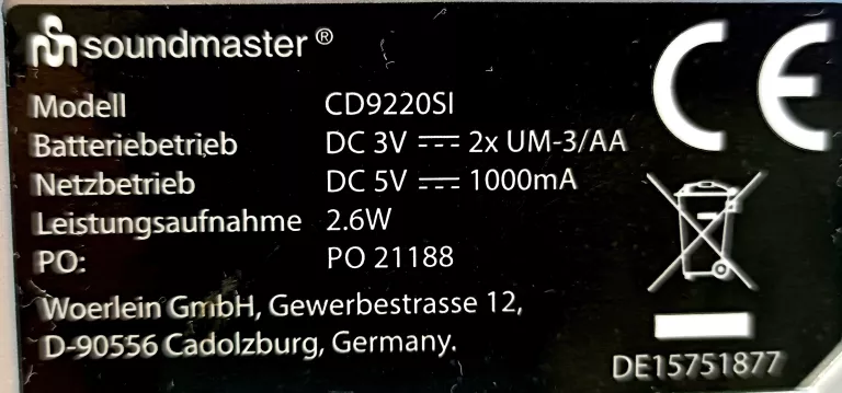 ODTWARZACZ CD SOUNDMASTER CD9220
