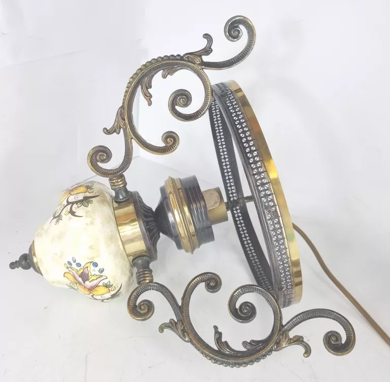 LAMPA WISZĄCA VINTAGE PORCELANA + KLOSZ