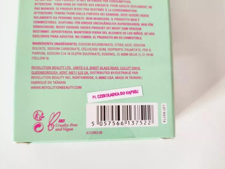 CZEKOLADKA DO KĄPIELI REVOLUTION MINT BAR FIZZER