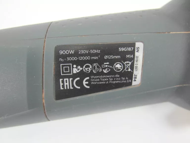 SZLIFIERKA KĄTOWA GRAPHITE 59G187 900W - KPL