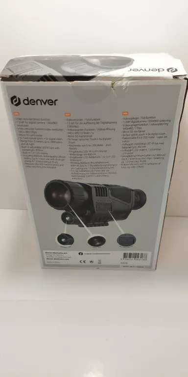 Denver Monocolo infrarossi visione notturna NVI-450 con fotocamera de 1.3Mpixel per fotografia e video. Funzione foto 5 x zoom ottico