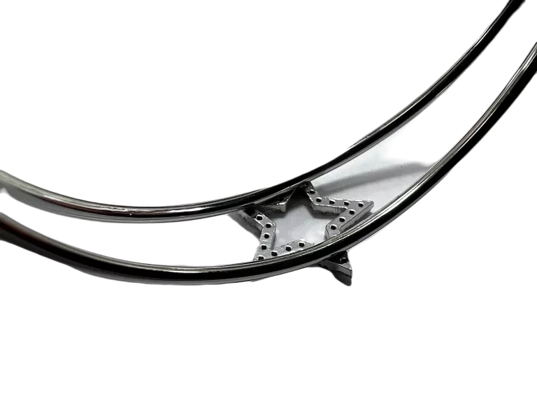 LS007 SREBRNA BRANSOLETKA OPEN BANGLE Z GWIAZDKĄ