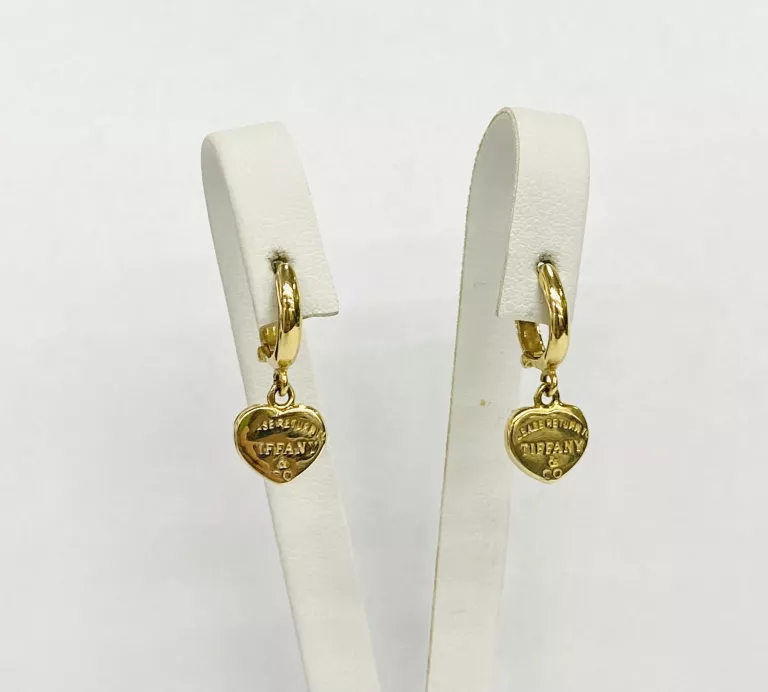 ZŁOTE KOLCZYKI SERDUSZKA TIFFANY&CO 585 3,03G
