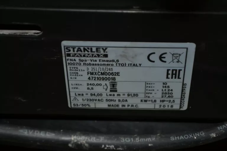 KOMPRESOR STANLEY FATMAX 24L TANIO CZYTAJ OPIS