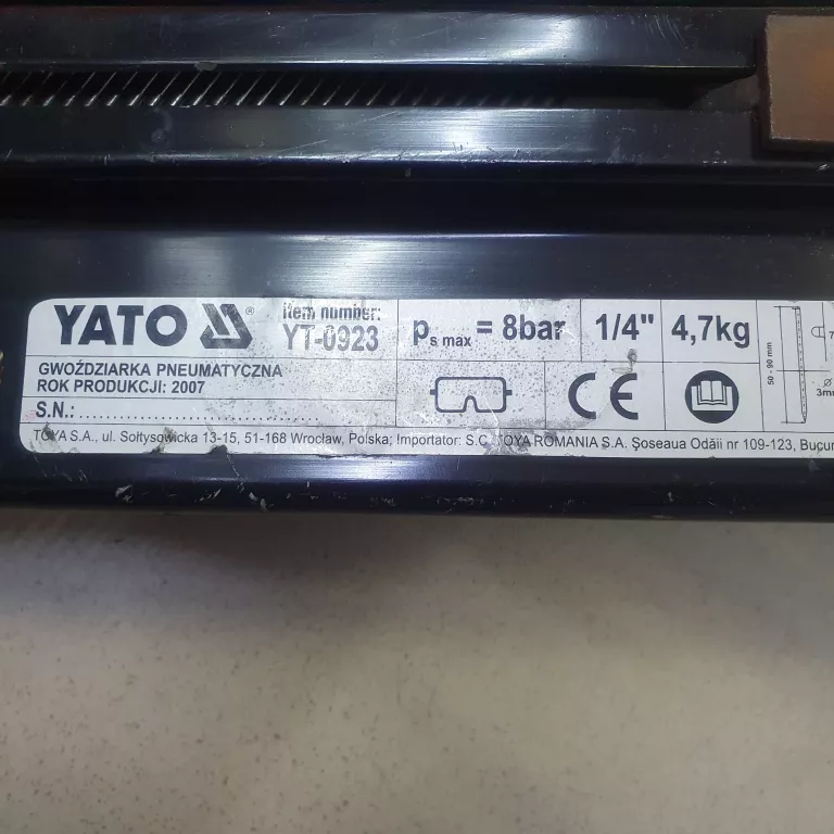 GWOŹDZIARKA PNEUMATYCZNA YATO YT-0923