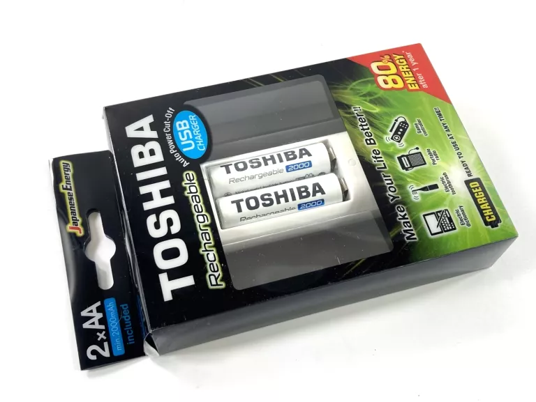ŁADOWARKA TOSHIBA + 2 AKUMULATORKI AA 2000 MAH