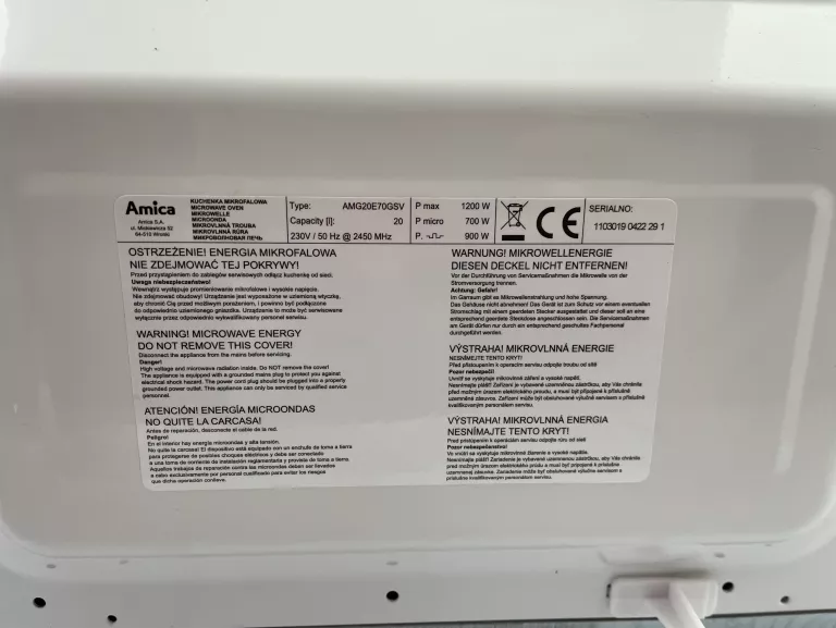 KUCHENKA MIKROFALOWA AMICA AMG20E70GSV