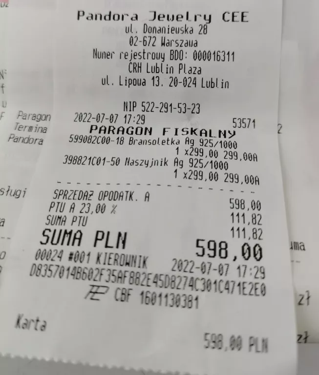 BRANSOLETKA PANDORA