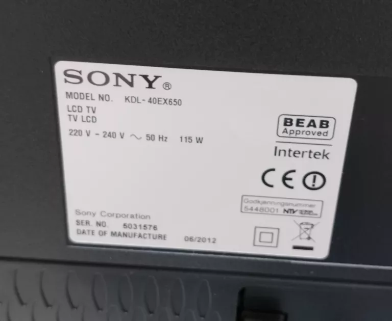 TELEWIZOR SONY KDL-40EX650