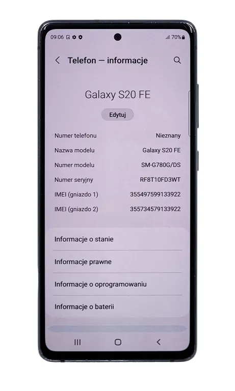 TELEFON SAMSUNG GALAXY S20 FE 6/128 GB GWAR