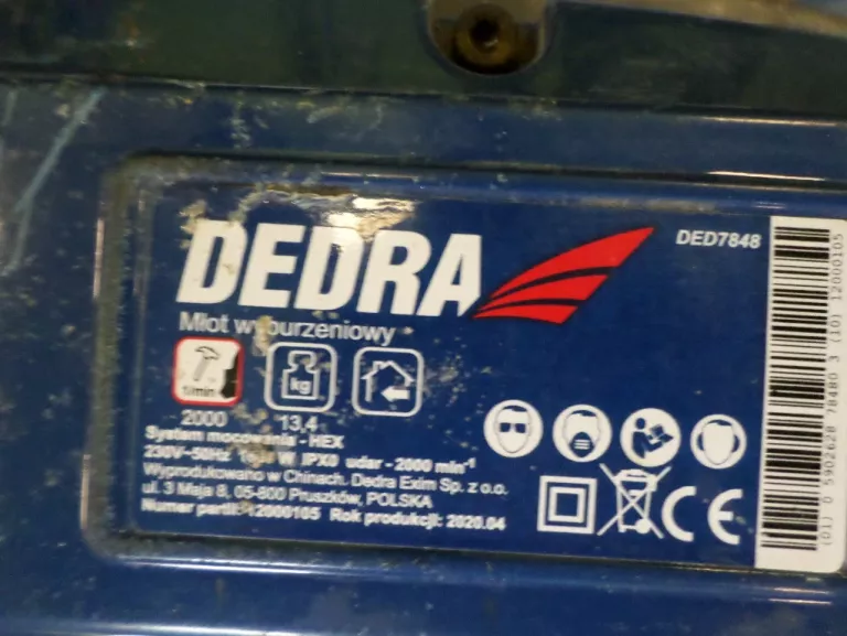 MŁOT WYBURZENIOWY DEDRA DED7848 1600W OPIS!