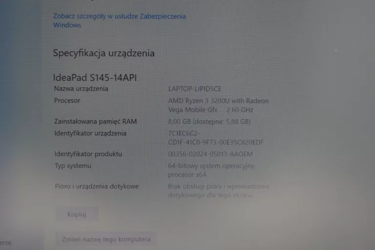 laptop-lenovo-ideapad-s145-ryzen-3-8240gb-stan-uzywany