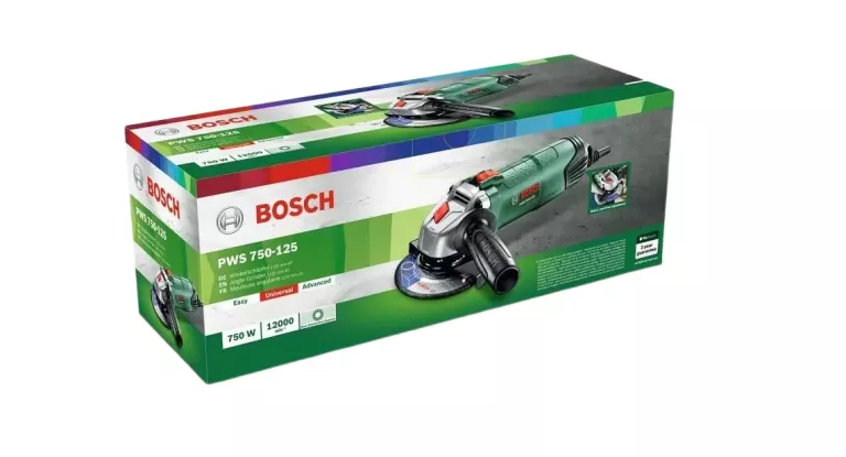 SZLIFIERKA KĄTOWA BOSCH PWS 750-125 KOMPLET