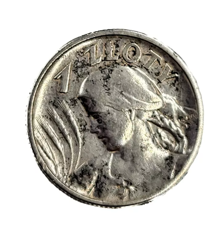 MONETA 1 ZŁOTY ŻNIWIARKA 1925 AG750