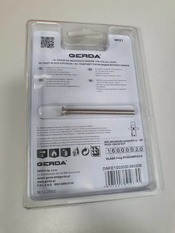 WKŁADKA DO ZAMKA GERDA