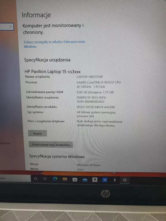 LAPTOP HP PAVILION 15-CS3029NW 8GB 512GB SSD I5