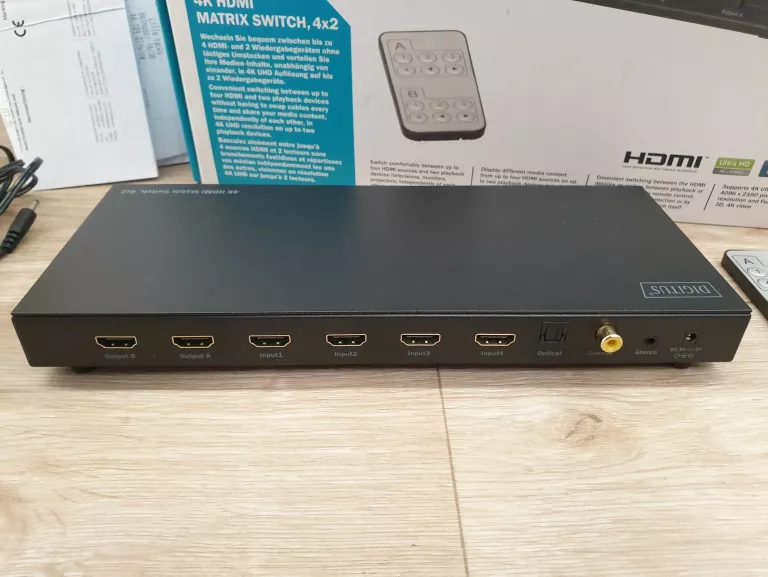 PRZEŁĄCZNIK HDMI 4K MATRIX 4X2 DIGITUS KOMPLET