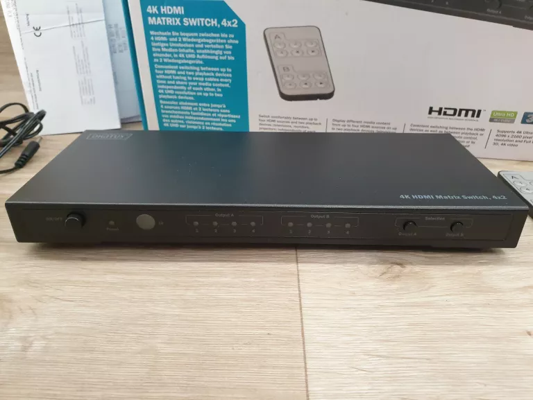 PRZEŁĄCZNIK HDMI 4K MATRIX 4X2 DIGITUS KOMPLET