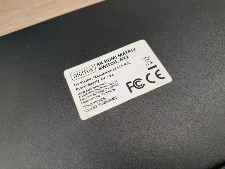 PRZEŁĄCZNIK HDMI 4K MATRIX 4X2 DIGITUS KOMPLET