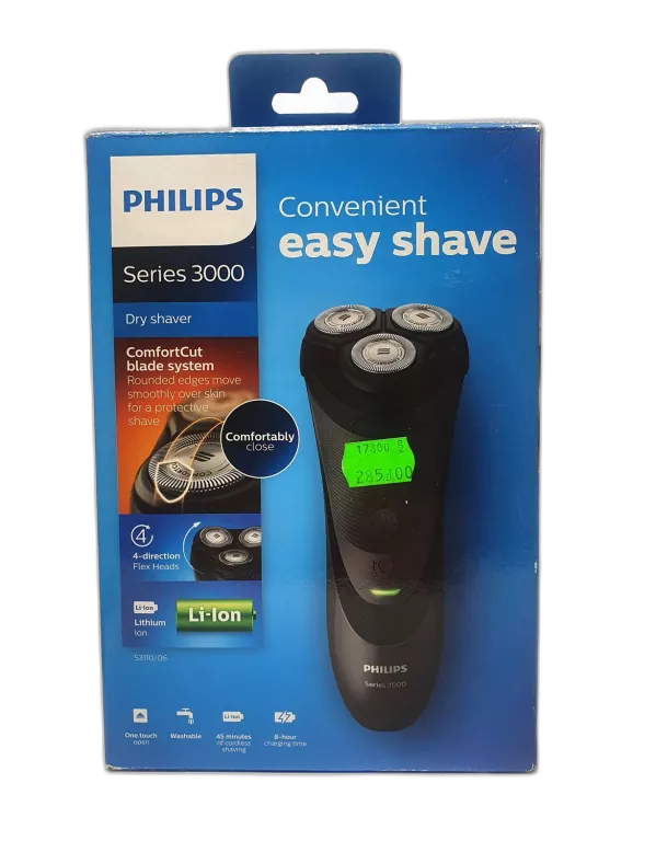 GOLARKA ELEKTRYCZNA PHILIPS S3000 NA SUCHO I MOKR