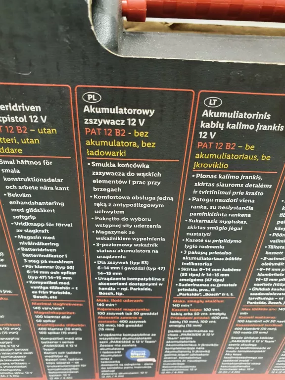 ZSZYWACZ AKUMULATOROWY PARKSIDE PAT 12 B2