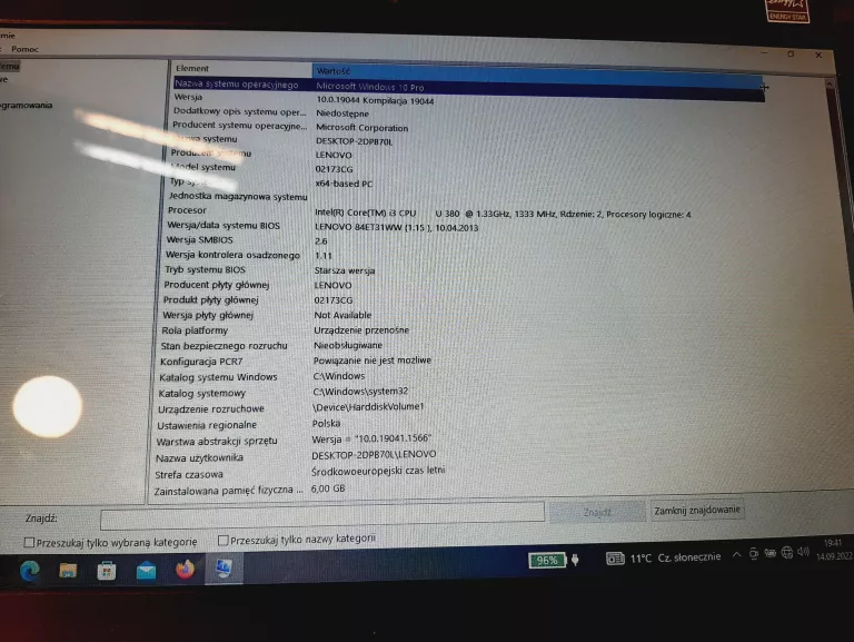 LAPTOP LENOVO THINKPAD EDGE 13 INTEL I3 6 GB