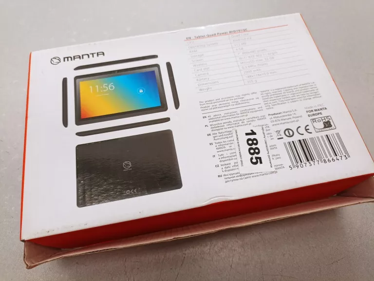 TABLET MANTA MID701QC 7" 512 MB / 4 GB CZARNY