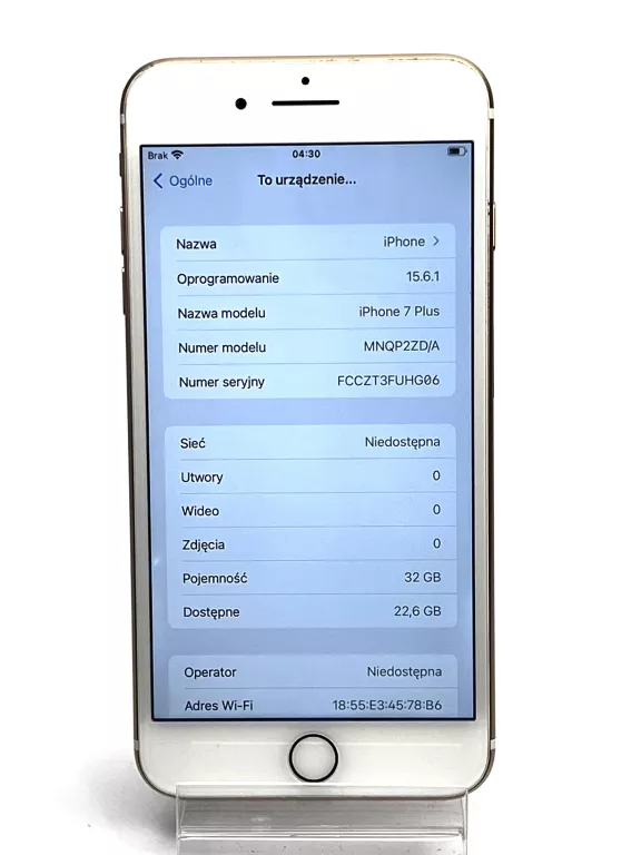 APPLE IPHONE 7 PLUS 32GB 86% NIE WIDZI KART SIM