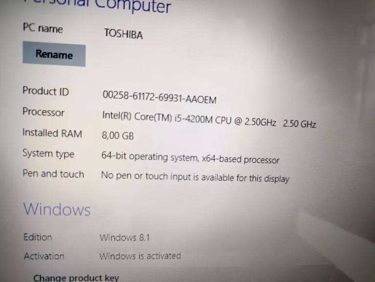LAPTOP TOSHIBA SATELLITE C55-A-1N1 OPIS!