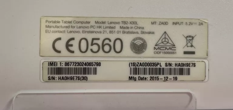 TABLET LENOVO TAB 2 A10-30!