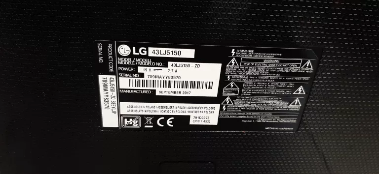 TELEWIZOR LG 43LJ5150 + PILOT