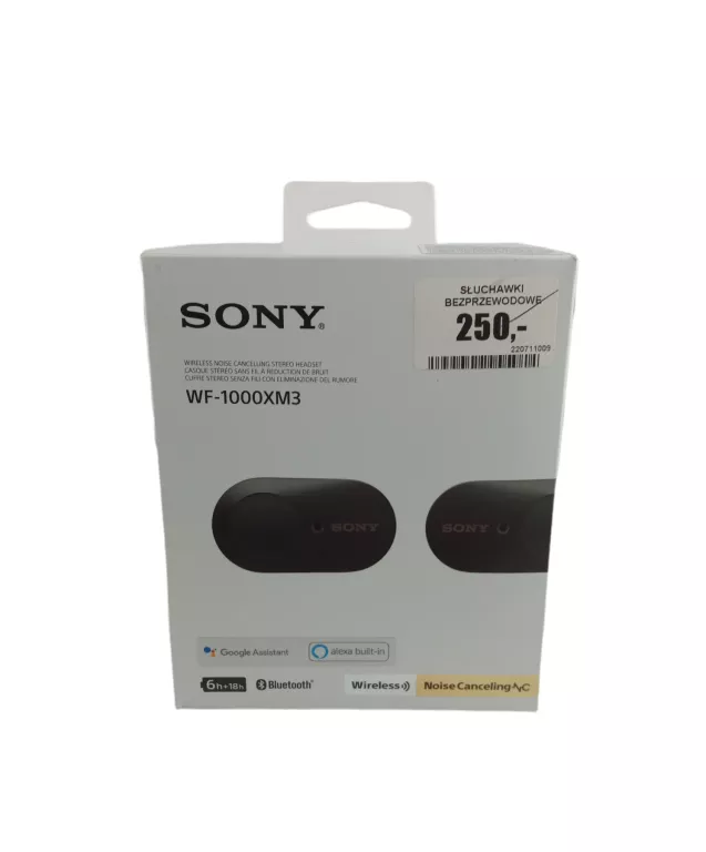 SŁUCHAWKI BEZPRZEWODOWE DOKANAŁOWE SONY WF-1000XM