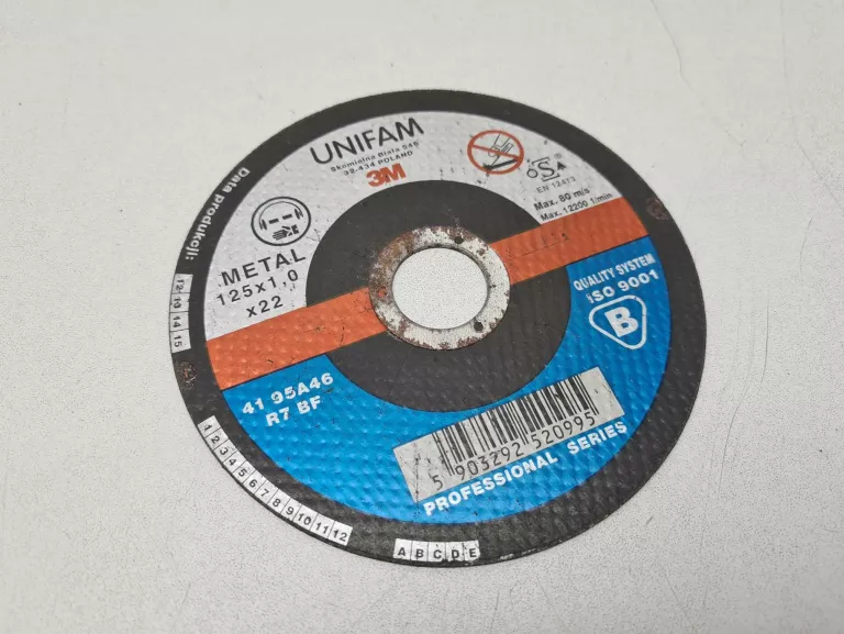TARCZA DO CIĘCIA METALU UNIFAM 3M 125X1,0X22