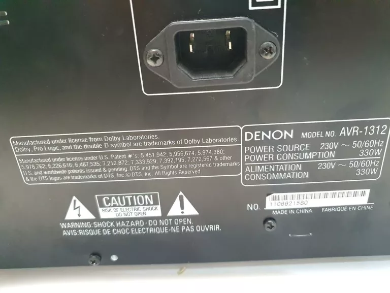 DENON AVR 1311/ 2 KOLUMNY/ 2 GŁOŚNIKI/1 SUB/KABLE