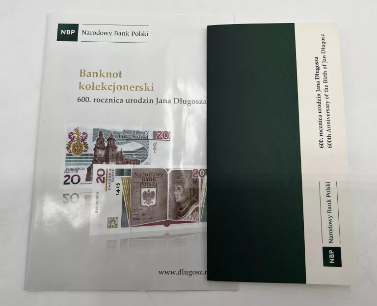 BANKNOT KOLEKCJONERSKI 20 ZŁ JAN DŁUGOSZ NBP