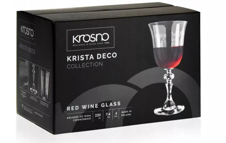 KIELISZKI WINA CZERWONEGO KROSNO KRISTA DECO 220M