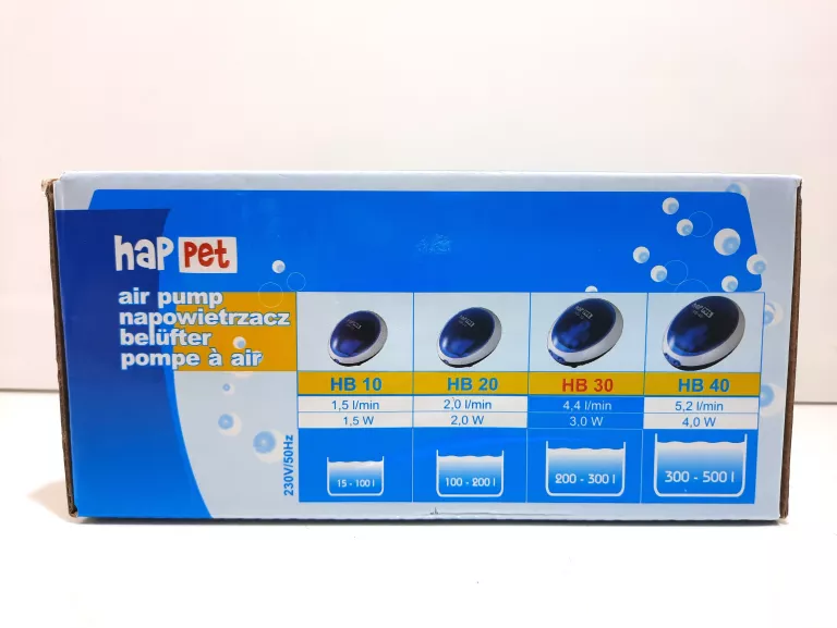 NAPOWIETRZACZ DO AKWARIUM POMPKA HB30 HAPPET P123