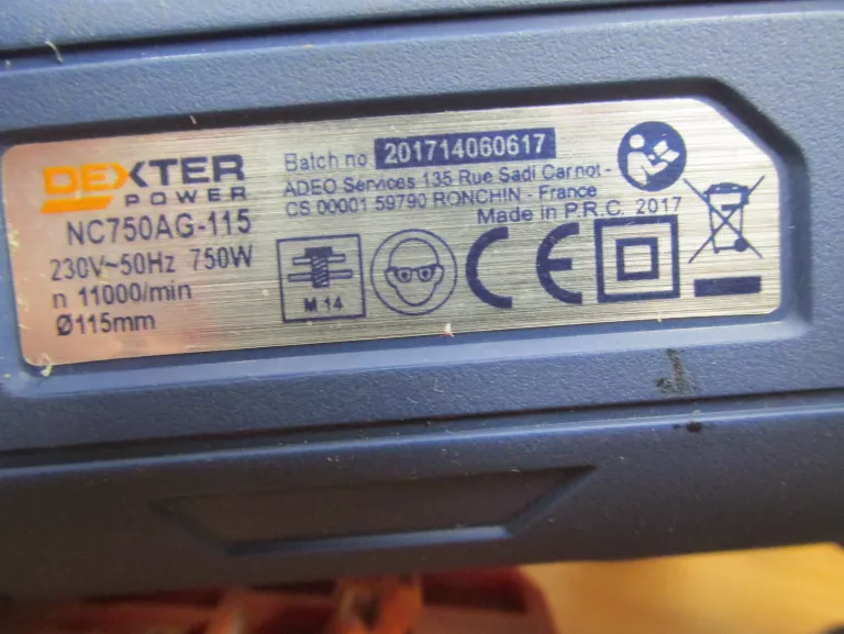SZLIFIERKA KĄTOWA DEXTER NC750AG-115 750W