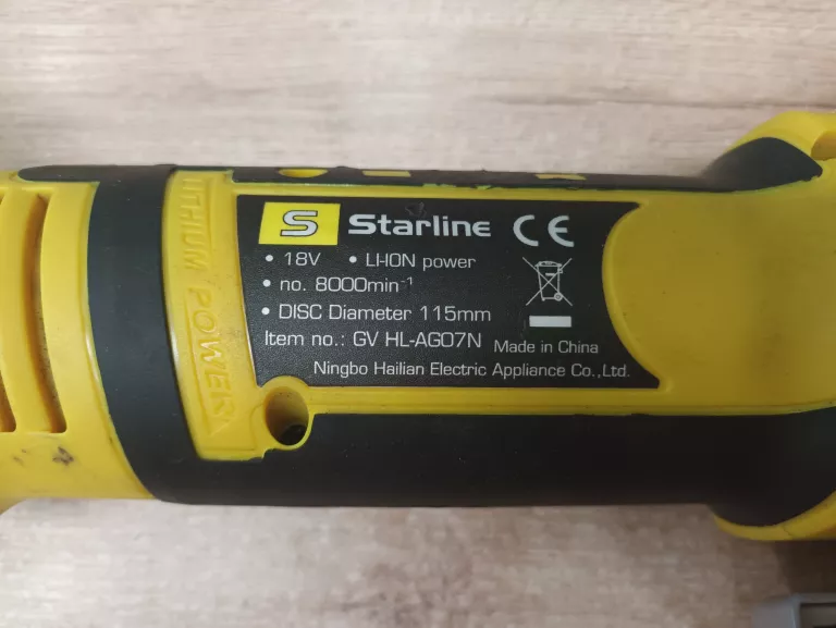 SZLIFIERKA KATOWA AKUMULATOROWA STARLINE 18V 4AH