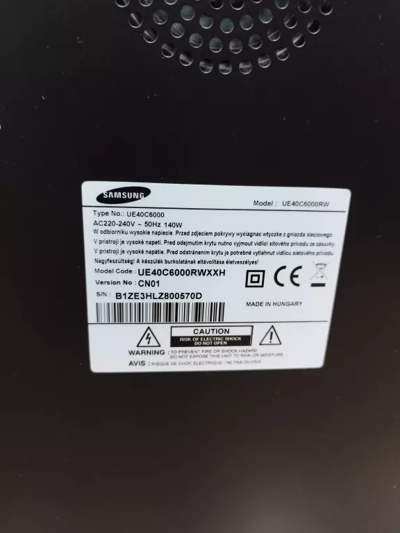 TV SAMSUNG UE40C6000