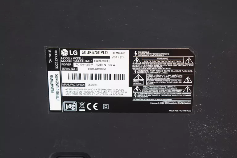 SMART TV UHD LG 50UK6750 4K LED 3840X2160 HDR
