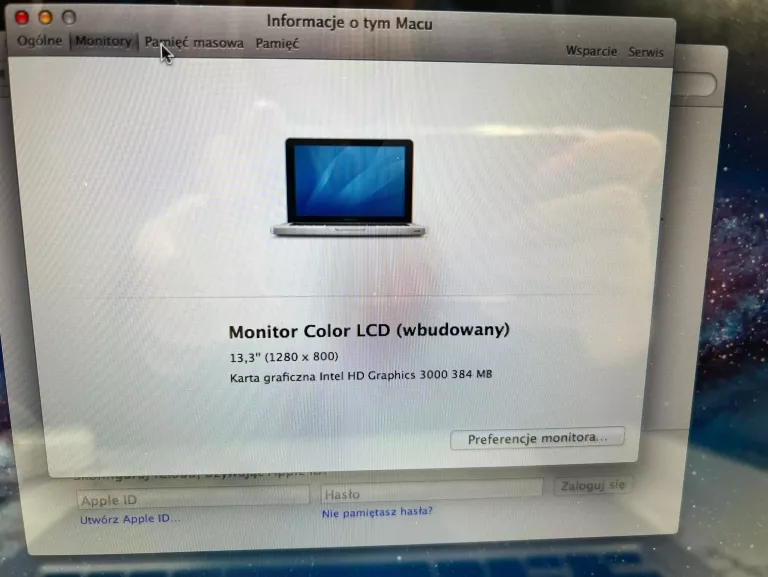 APPLE MACBOOK PRO 8,1 2011 4GB/500GB I7 13 CALI