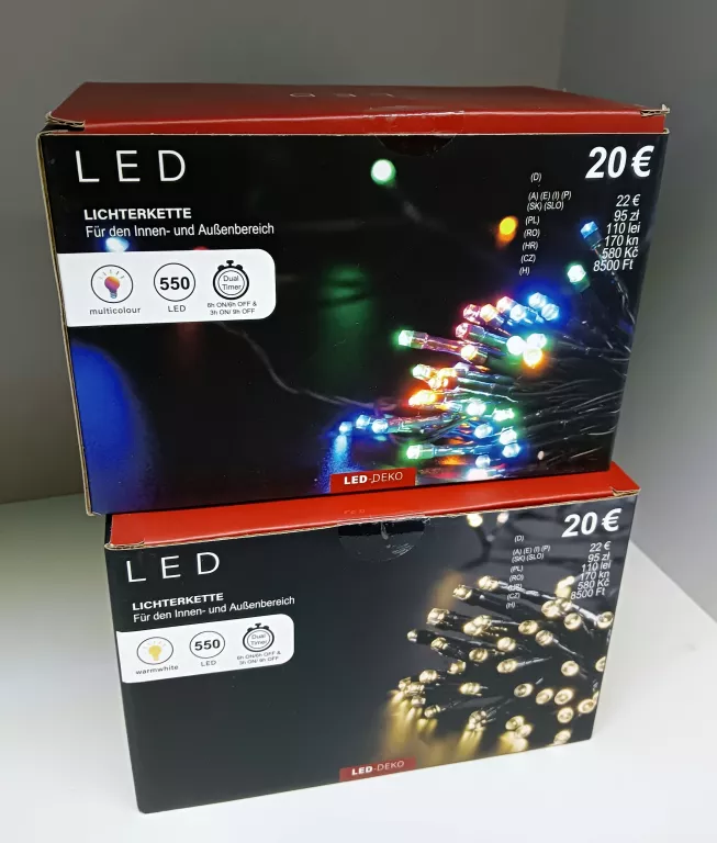 ŁAŃCUCH Z LAMPKAMI LED 550 DIODY MIX 5,5 M PUDEŁKO