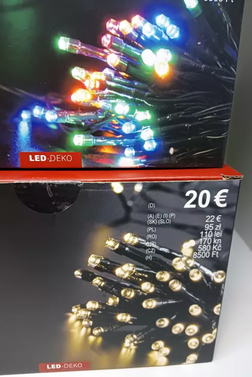 ŁAŃCUCH Z LAMPKAMI LED 550 DIODY MIX 5,5 M PUDEŁKO