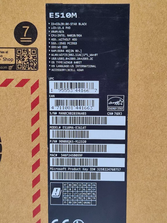 LAPTOP ASUS E510MA-EJ614T #KPL GWARANCJA 24.06.24