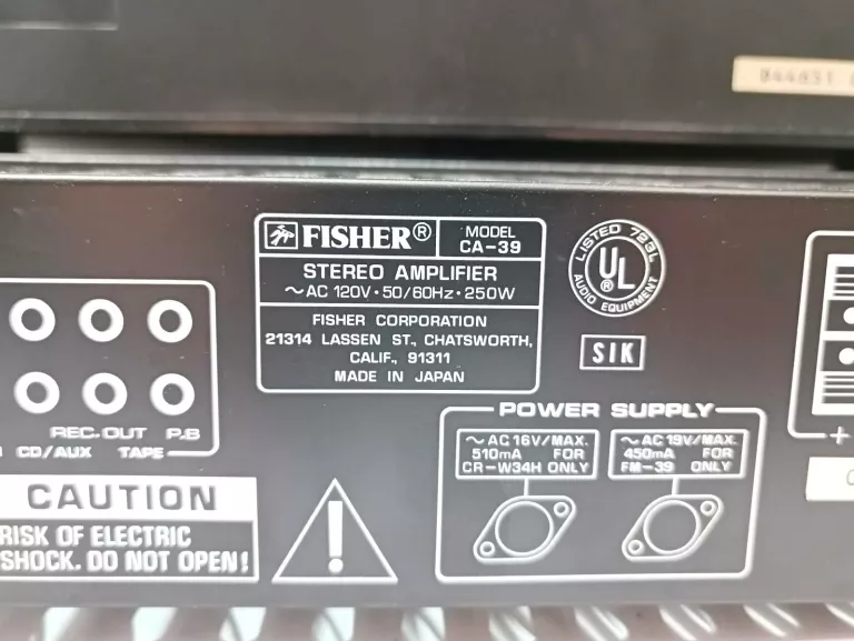 TUNER FM FISHER FM-39/ FISHER CA-39/FISHER CR-W34