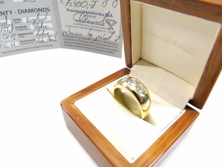 ZŁOTY PIERŚCIONEK PR.500 R. 23 BRYLANT 1,47CT